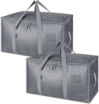 BALEINE 6-Pack Oversized Moving Bags with Reinforced Handles, Heavy-Duty Storage Tote for Clothes, Moving Supplies (Clear, 6-Pack)