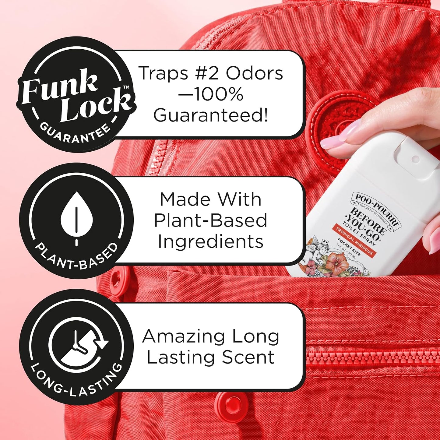 Poo-Pourri Before-You-Go Toilet Spray, Tropical Hibiscus, 2 Fl Oz - Hibiscus, Apricot and Citrus