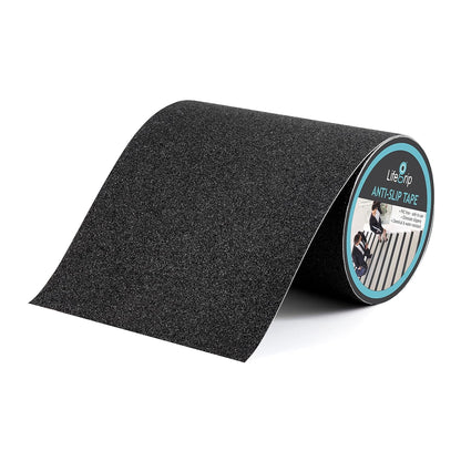 Lifegrip Anti Slip Tape, 4 Inch x 15 Foot Non-Slip Traction Grip Tape for Stairs, Waterproof Stair Treads Grip Non Slip, Non Skid Tape for Steps, Outdoor Black Grip Tape (4" X 15')