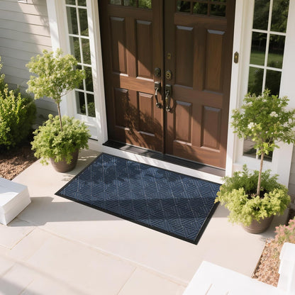 Yimobra Front Door Mat Outside Entrance 29.5x17, Waterproof Heavy Duty Outdoor Mats for Front Door, Non Slip Rubber Entry Mat for Garage Patio Indoor, Grey