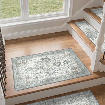 sarben Non Slip Stair Treads for Wooden Steps 15PCS - 8"x30" Indoor Safety Carpet, Edging Mats with TPE Adhesive Backing, Pet and Elderly Friendly Stair Rugs (Taupe) - Colors A