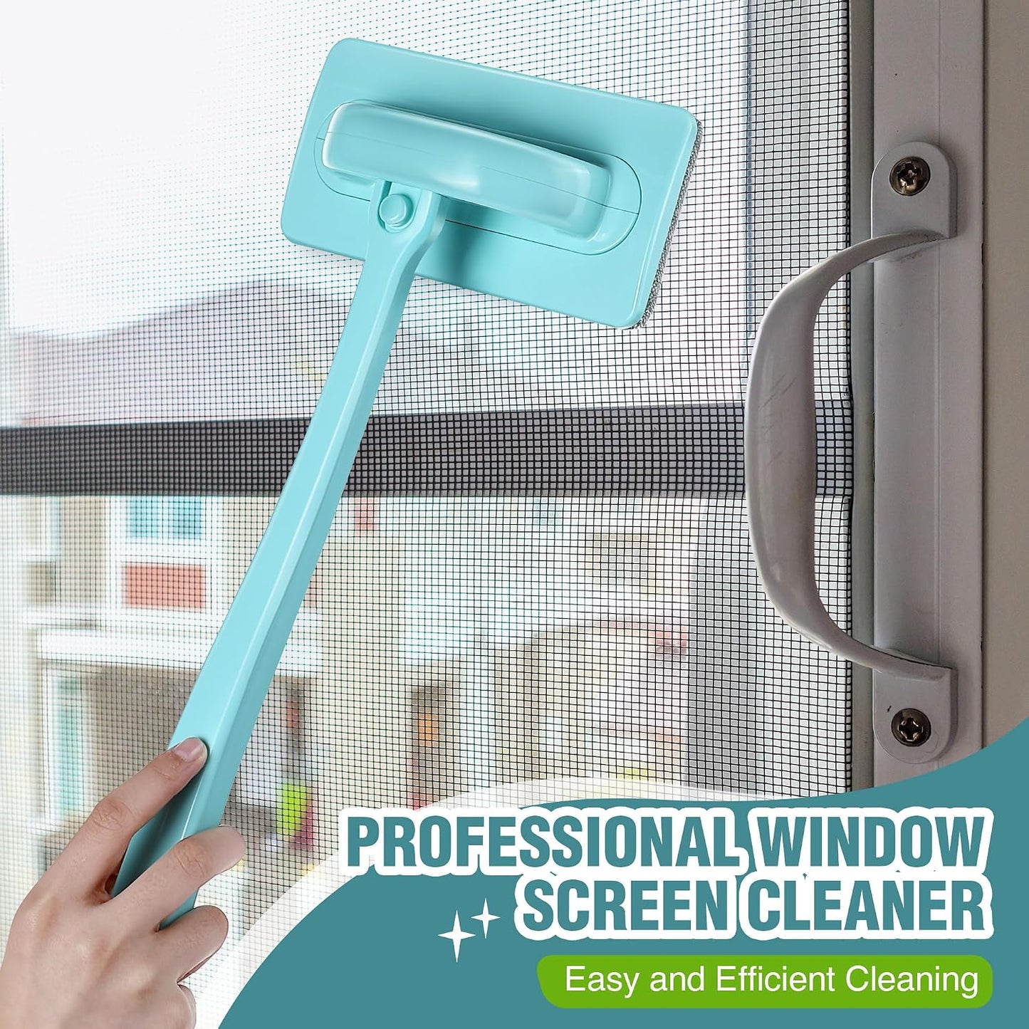 Enhon 1 Pack Mesh Screen Cleaner, Window Screen Cleaning Brush Washing Equipment, Detachable Window Cleaner Tool with Wet and Dry Dual Use