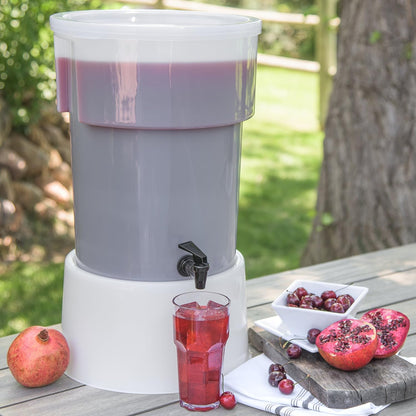 Carlisle FoodService Products Round Beverage Dispenser, Durable Drink Dispenser with Spigot and Sturdy Base for Catering, Events, and Parties, Plastic, 5 Gallons, Black