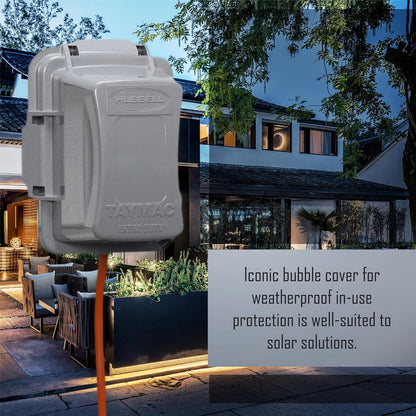 TayMac MM420W Raco 1-Gang Nonmetallic Extra Duty Weatherproof In-Use Horizontal/Vertical 16-in-1 Standard Cover, White, 2.75" Size