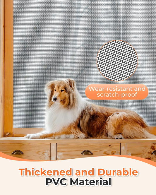 Gecork Black Window Screen Mesh, Durable Fiberglass Screen Replacement for Windows and Doors, High Light Transmission & Maximum Airflow, Easy to Cut & Install, 48" x 102"