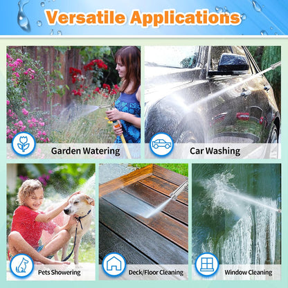 AUTOMAN Full Size Garden Hose Nozzle 2 Pack, High Pressure Pistol Grip Water Nozzle Sprayer with Threaded Front, Adjustable Spray Water Flow for Washing Car, Cleaning Ground, Watering Plants