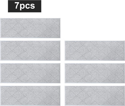 COSY HOMEER Edging Stair Treads Non-Slip Carpet Mat 28inX9in Indoor Stair Runners for Wooden Steps, Edging Stair Rugs for Kids and Dogs, 100% Polyester TPE Backing(4pc, Beige)