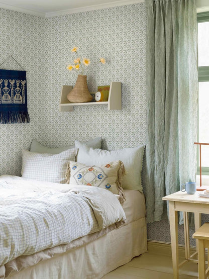 Dimoon 17.3''x78.7'' Peel and Stick Wallpaper Floral Cute Contact Paper Vintage Village Country Cottage Wallpaper Farmhouse Yellow Beige Renter Friendly Geometry Waterproof Embossed Kitchen Bedroom