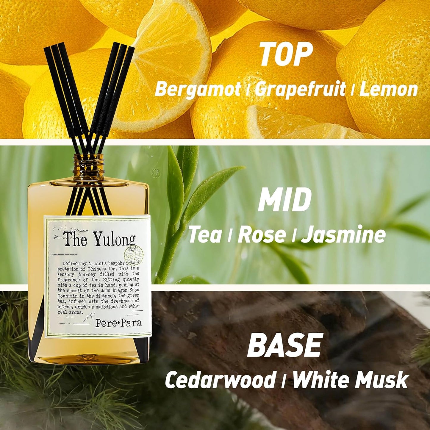 Luxury Hotel Scent Reed Diffuser Rifill 400ml (13.53oz) with 6 Reed Sticks | English Pear & Freesia Scent | Home, Bathroom & Office Decor | Long-Lasting Room Freshener | Premium Gift Set
