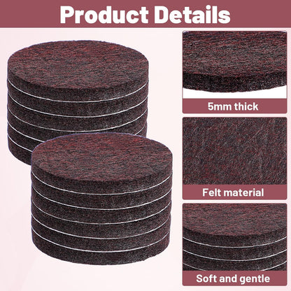 18Pcs Furniture Pads for Hardwood Floors, 5cm/2in Brown Round Furniture Leg Floor Protectors, 5mm/0.2in Thick Chair Leg Pads for Furnitures Table Feet, Reduce Noise