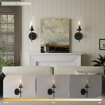 Gold Battery Operated Wall Sconce Set of 2, Wireless Wall Sconces with Remote Control, Rechargeable 3000K Dimmable Wall Light for Bedroom Living Room Bathroom Hallway Entryway Stairwell
