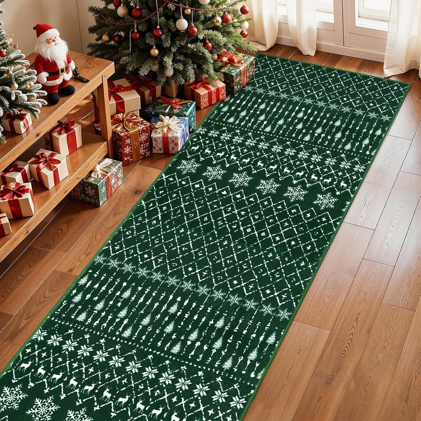 Lahome Moroccan Entry Rug 2x3, Non-Slip Washable Front Indoor Door Mat Rubber Backing Low-Profile Door Rugs, Small Geometric Print Distressed for Entryway Bathroom Kitchen, Black Hana
