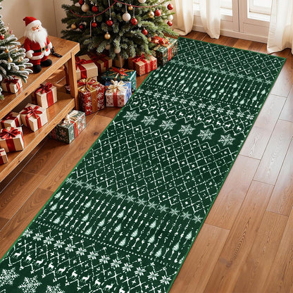 Lahome Moroccan Entry Rug 2x3, Non-Slip Washable Front Indoor Door Mat Rubber Backing Low-Profile Door Rugs, Small Geometric Print Distressed for Entryway Bathroom Kitchen, Black Hana