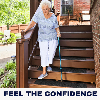 Clear Non Slip Stair Treads for Wooden Steps Indoor 30"x6" – 15-Pack Peel Stick Stair Treads – Self Adhesive Transparent Step Covers – Stair Grip Tape for Dogs, Kids – by STEPCORE