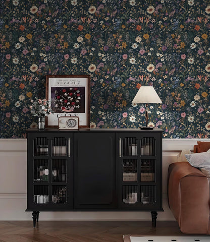Safiyya Peel and Stick Wallpaper Vintage Floral Contact Paper 17.3" x 78.7" Wall Paper Renter Friendly Self Adhesive Removable Wallpaper for Bathroom Vinyl