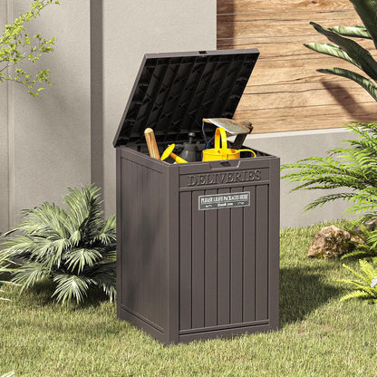 LHBGO Package Delivery Box for Outside, 48 Gallon Storage with Lockable Secure, Large Double Wall Resin Outdoor Package Delivery Waterproof Deck