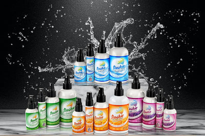 Flushie Pre-Toilet Spray Travel Size Toiletries Bathroom Spray for Toilet Deodorizer Traveling Essentials - Poop Odor Eliminator (Linen, 1oz 3pack)