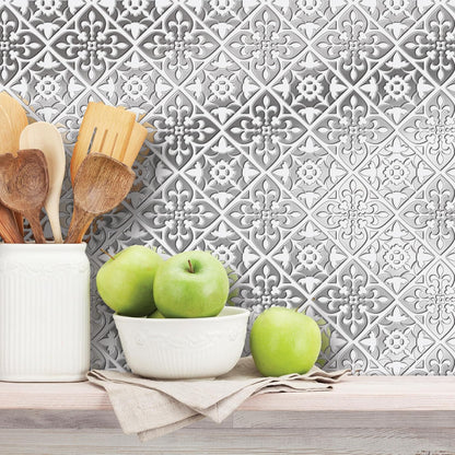 Main Street – 24-Pack of 8 x8 Peel and Stick Backsplash Wallpaper Tiles – Removable Self Adhesive Wall Tile for Kitchen, Renter-Friendly for Your Home and DIY Projects (Patina Copper)