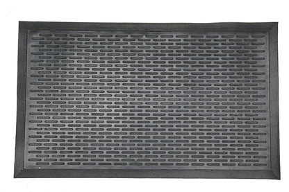Ottomanson Waterproof Rubber Outdoor Doormat – Heavy-Duty Non-Slip Rubber Floor Mat with Ridge Scraper Pattern, All-Weather Front Door Entry Mat for Mud & Dirt Control – 24" x 36", Black