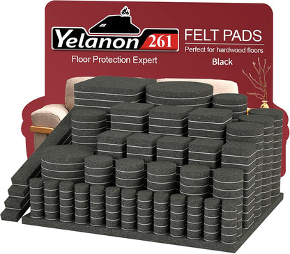 Yelanon Felt Furniture Pads for Hardwood Floors -36 Pcs 2" Premium Floor Protectors for Furniture, Felt Pads for Chair Legs, Black