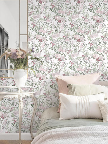 Dimoon 17.3" X 78.7" Peel and Stick Wallpaper Floral Contact Paper Boho Beige White Renter Friendly Natural Wall Paper Waterproof Removable Self Adhesive Wallpaper for Bedroom Livingroom Vinyl Roll