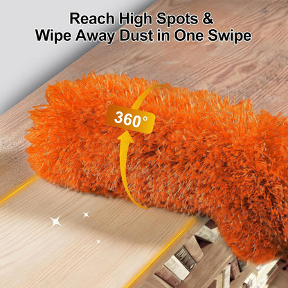 Tiumso Dusters for Cleaning,Microfiber Feather Duster 5-in-1 Kit, Duster with Extension Pole 100 Inches, Cobweb Duster, Microfiber Dusters for High Ceilings and Fans, Blinds and Cars