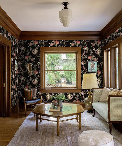 Safiyya Peel and Stick Wallpaper Vintage Floral Contact Paper 17.3" x 78.7" Wall Paper Renter Friendly Self Adhesive Removable Wallpaper for Bathroom Vinyl