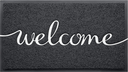EARTHALL Door Mat Outside Inside Home Doormat, 30"x17.5", Durable Floor Mat Non Slip Mat Ultra Absorb Mud Easy Clean Front Doormat for Garage, Entryway, Patio, High Traffic Areas, Black