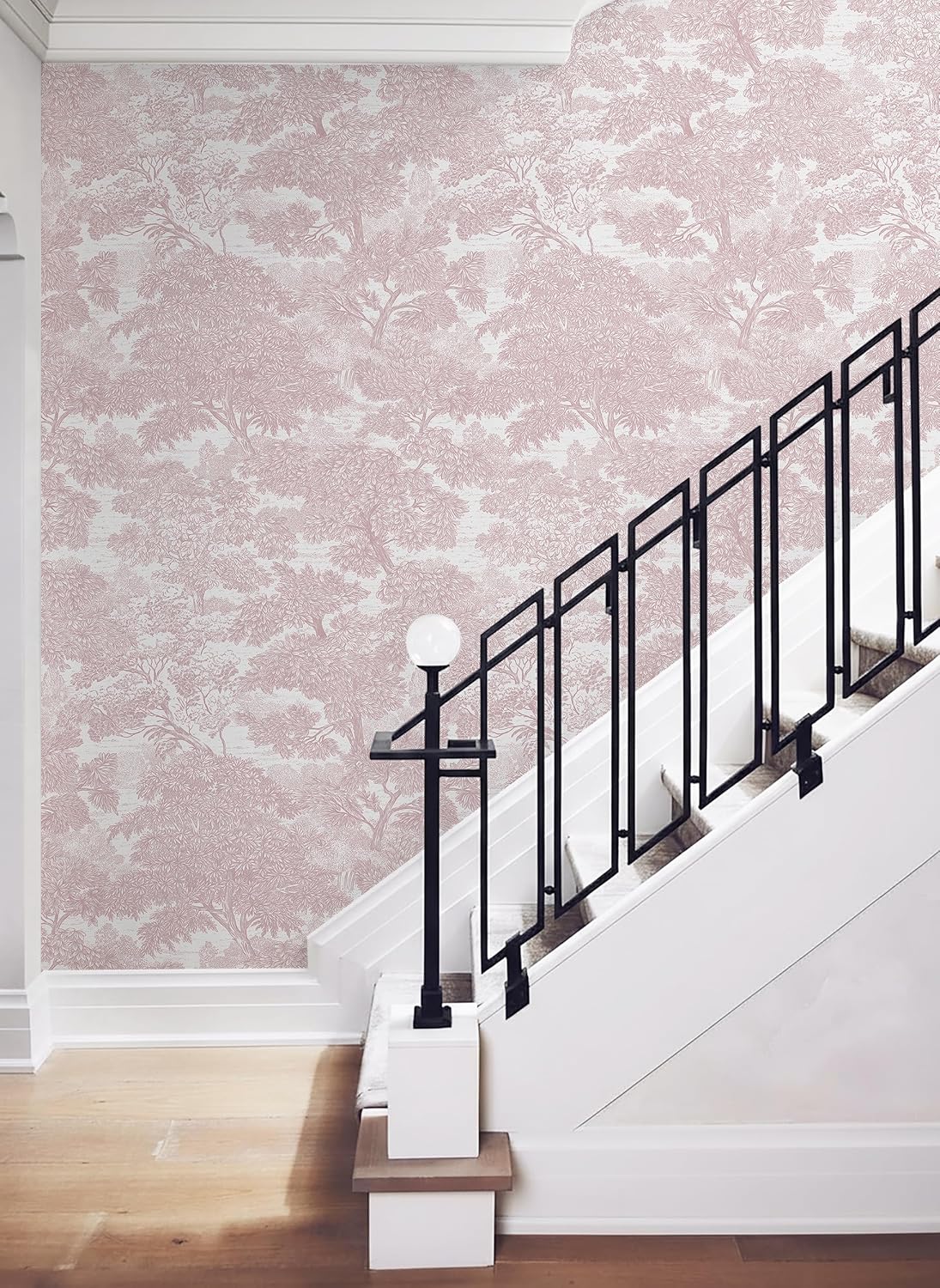 Safiyya Peel and Stick Wallpaper Beige Forest Contact Paper 17.3" x 118" Vintage Tree Wall Paper Renter Friendly Self Adhesive Removable Wallpaper for Bathroom Vinyl Off-White