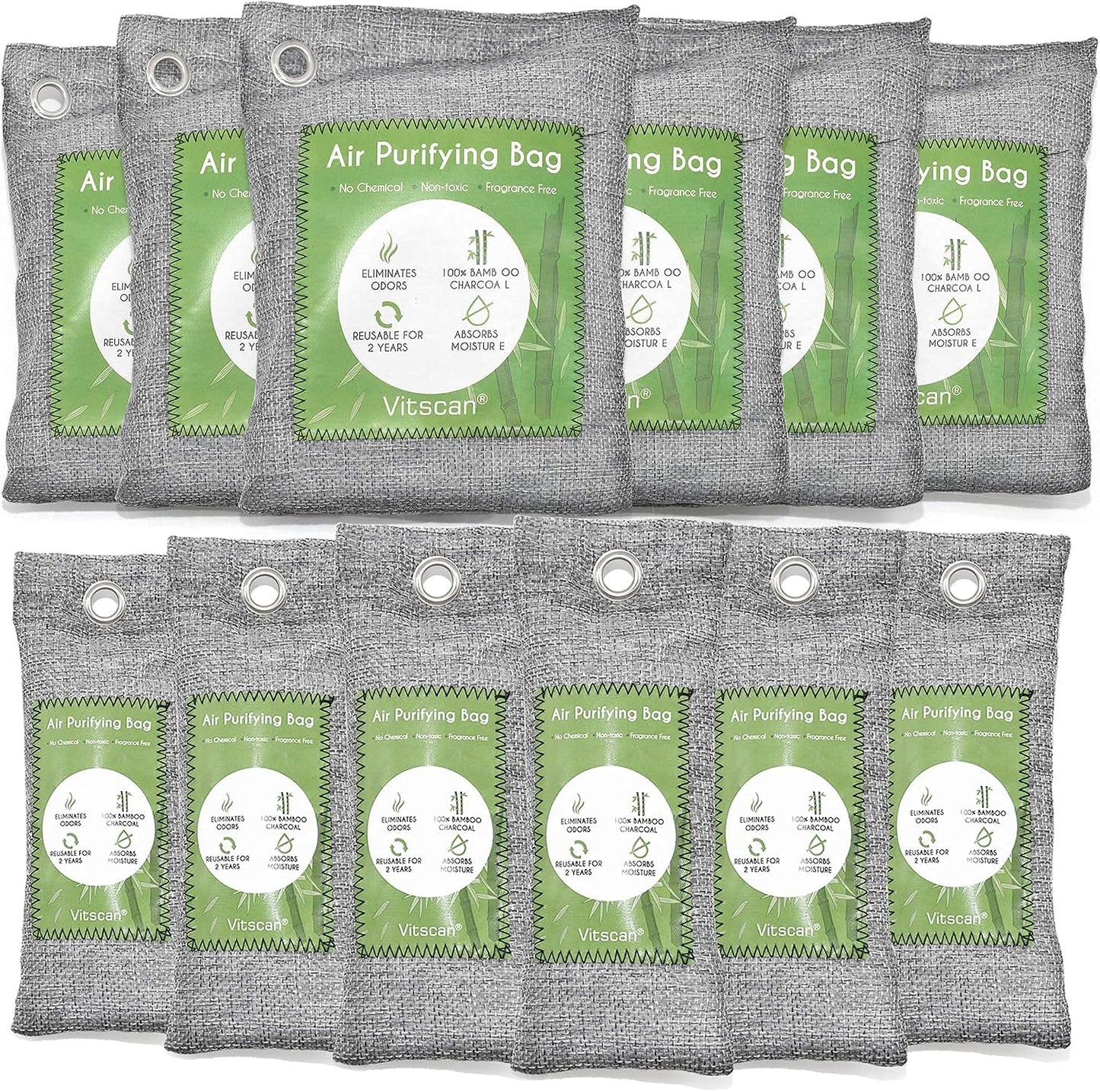 20 Pack Bamboo Charcoal Air Purifying Bag, Activated Charcoal Bags Odor Absorber, Moisture Absorber, Natural Car Air Freshener, Shoe Deodorizer, Odor Eliminators For Home, Pet, Closet, Car
