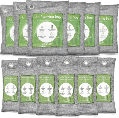 20 Pack Bamboo Charcoal Air Purifying Bag, Activated Charcoal Bags Odor Absorber, Moisture Absorber, Natural Car Air Freshener, Shoe Deodorizer, Odor Eliminators For Home, Pet, Closet, Car