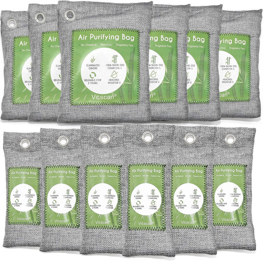 20 Pack Bamboo Charcoal Air Purifying Bag, Activated Charcoal Bags Odor Absorber, Moisture Absorber, Natural Car Air Freshener, Shoe Deodorizer, Odor Eliminators For Home, Pet, Closet, Car