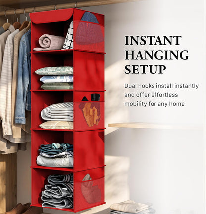 Simple Houseware 6 Shelf Hanging Closet Organizer, Gray