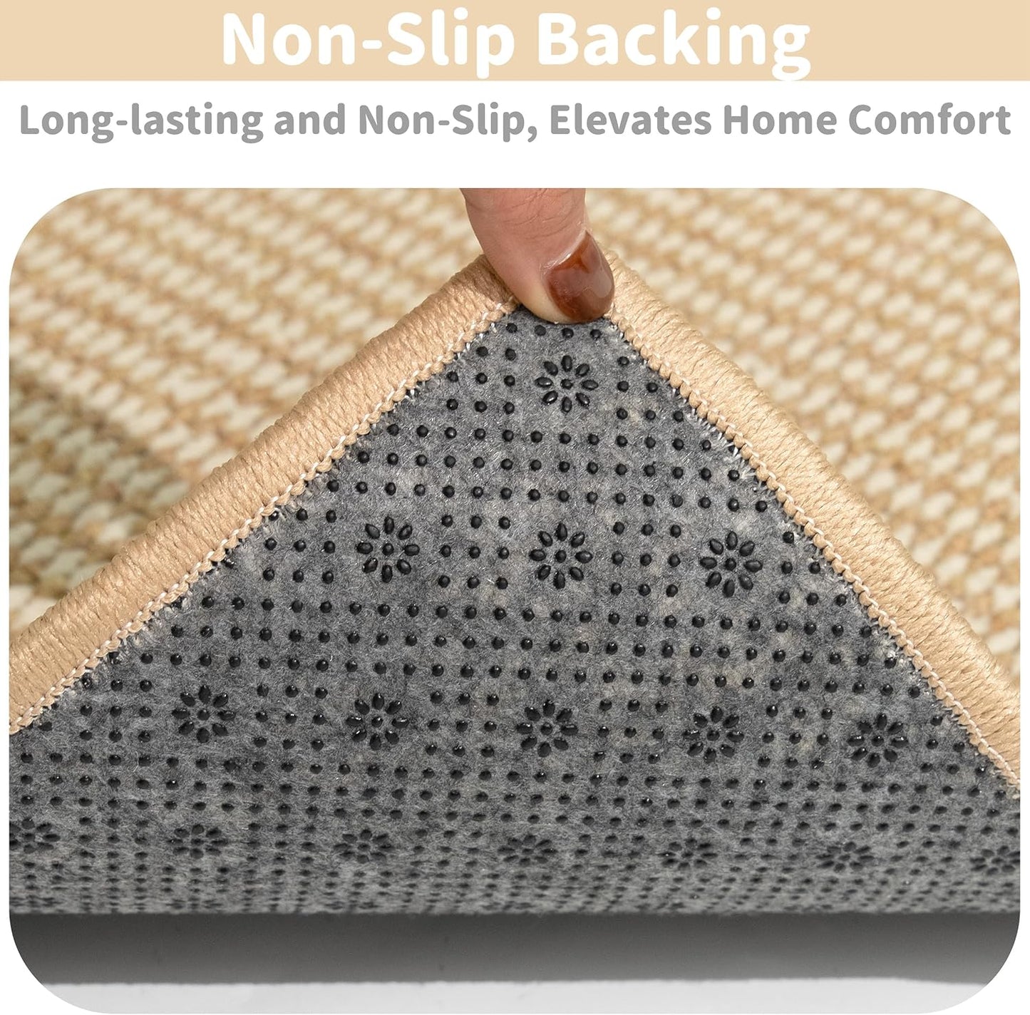 Brakki Bullnose Carpet Stair Treads, Non Slip Stair Treads for Wooden Steps Indoor, Stair Runner, Soft Stair Rugs, Edging Stair Protectors, Washable, 29.5"x9.5"x1.5" 14pcs, Beige