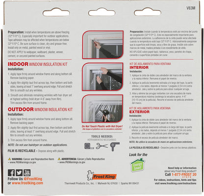 Frost King V83M Heavy Duty Indoor Shrink Window Kits, 42" X 62" X 1.5 MIL, 1-Pack