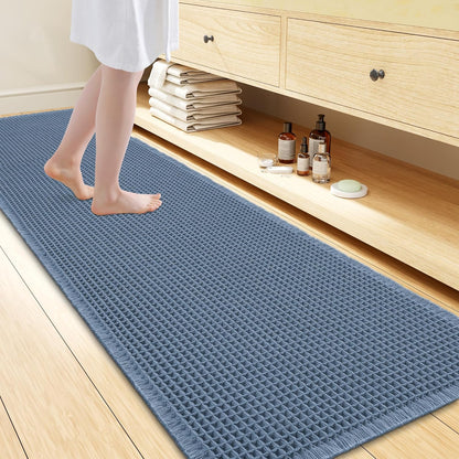Smiry Waffle Bath Mat 30x20, Extra Soft Absorbent Bathroom Rugs, Non Slip Machine Washable Quick Dry Bath Rugs for Bathroom Floor, Tub, Shower, Home Decor Accessories, Brown
