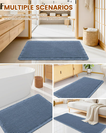 Smiry Waffle Bath Mat 30x20, Extra Soft Absorbent Bathroom Rugs, Non Slip Machine Washable Quick Dry Bath Rugs for Bathroom Floor, Tub, Shower, Home Decor Accessories, Brown