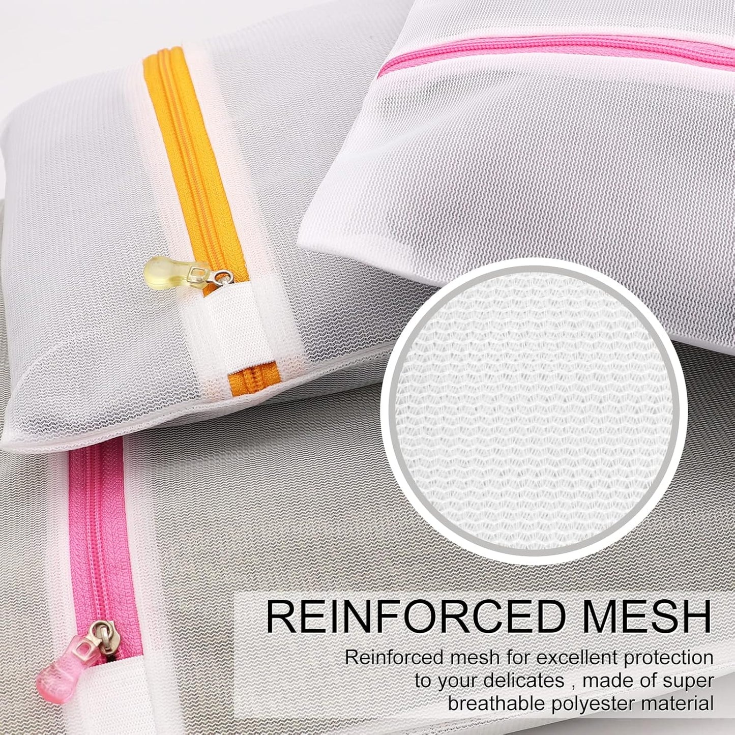 Mesh Laundry Bags 6-Pack Medium 16 x 12 Inch Laundry Wash Bag Colorful Zipper for Delicates, Blouse, Hosiery, Stocking, Underwear, Bra Lingerie, Sweater, Travel Storage Bag