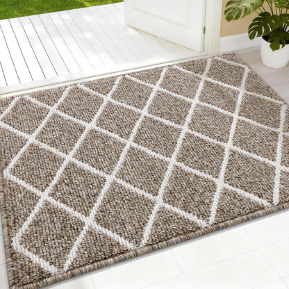 Finchitty Indoor Door Mat, Dirt Resistant and Absorbent, Low-Profile, Non-Slip, Washable Inside Floor Mats for Front Door, Back, and Entrance, 32" x 20", Grey