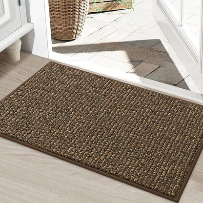 BEQHAUSE Dirt Trapper Door Mat 20" x 32", Non-Slip Washable Doormats Entrance Mat, Dirt Resistant and Absorbent Welcome Mat, Low Profile Floor Mats for Front Back Door and Entryway, Beige