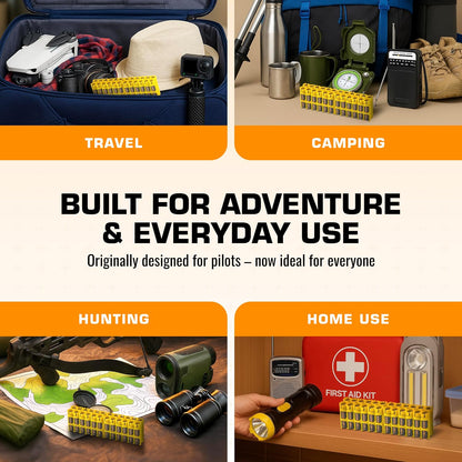 AA Battery Storage Caddy by Storacell, Yellow - Holds 24 Batteries (Not Included)