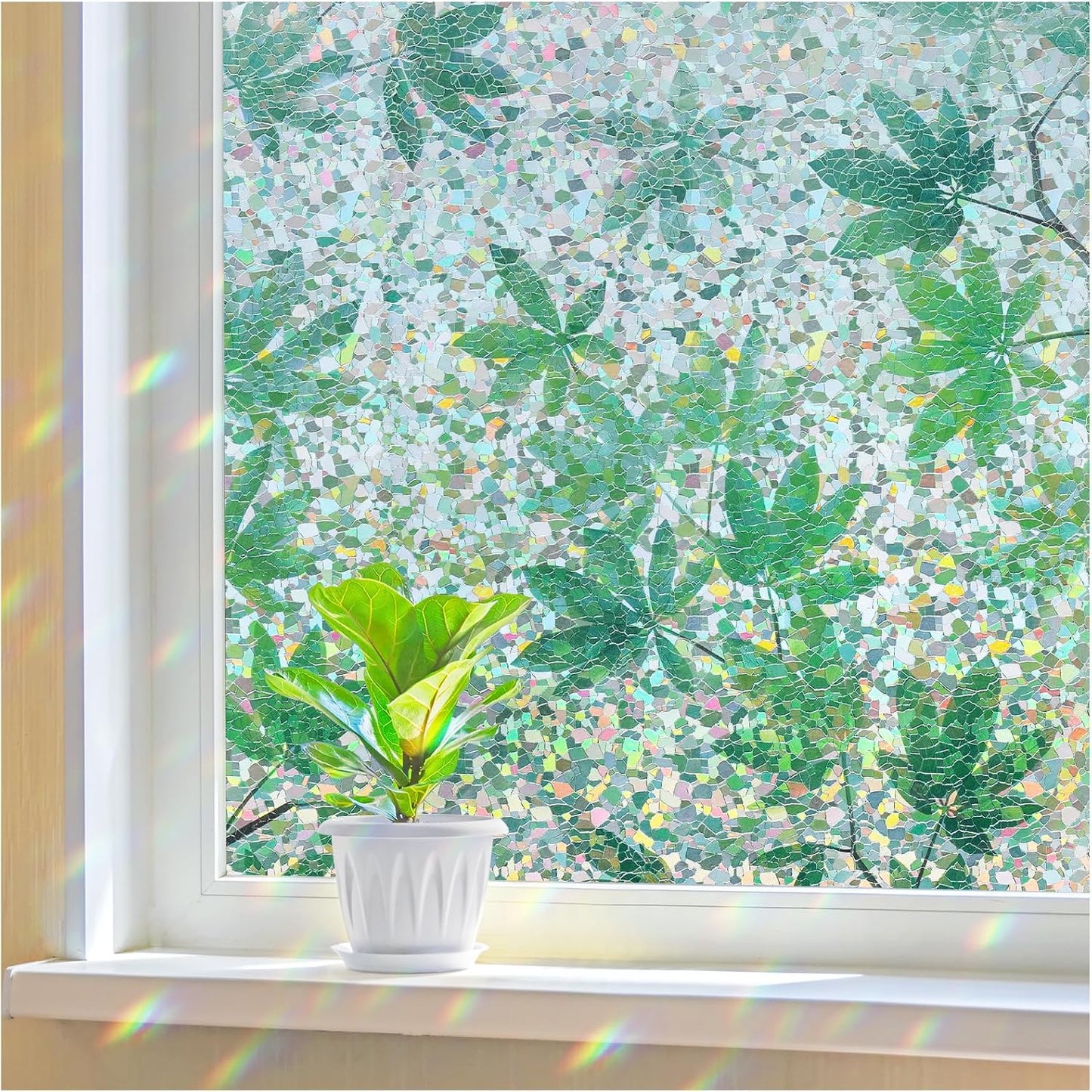Haton Window Privacy Film Frosted Glass Film for Door Bathroom Shower, Peel & Stick, Day & Night, Papel para Ventanas Privacidad, Covering Sticker Removable Decorative Translucent Pure 17.5" x 78.7"