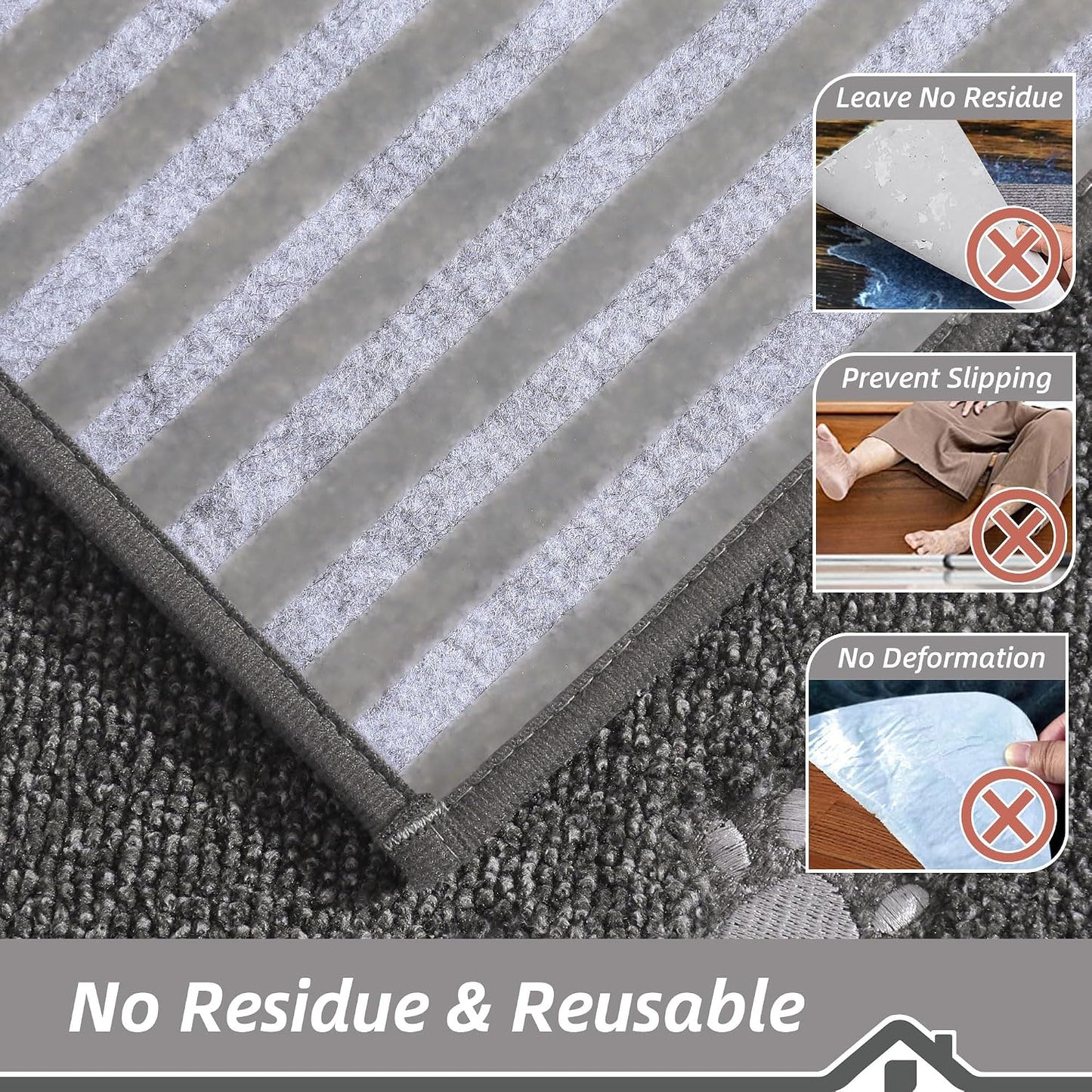 BEQHAUSE Stair Treads for Wooden Steps 28inX9in, Non Slip Carpet Stair Treads Indoor Stair Runners Machine Washable, Soft Stair Rugs Mat Surface Polyester TPE Backing, 4pcs, Charcoal
