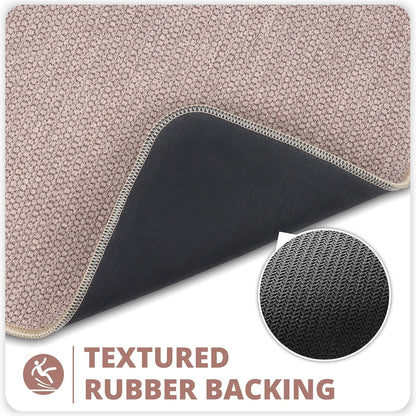 Bath Mat,Ultra Thin Bathroom Rugs,Rubber Bath Mats for Bathroom,No Slip Bath Rugs,Quick Dry,Machine Washable,Low Pile,Absorbent,Shower Outside,Sink,Home Decor Accessories.Grey,1'5"x2'3"(17x27Inch)