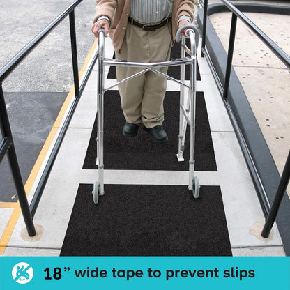 Lifegrip Anti Slip Tape, 4 Inch x 15 Foot Non-Slip Traction Grip Tape for Stairs, Waterproof Stair Treads Grip Non Slip, Non Skid Tape for Steps, Outdoor Black Grip Tape (4" X 15')
