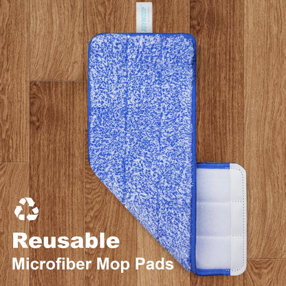 JOYMOOP Mop and Bucket Set, Flat Mops for Floor & Wall Cleaning, Commercial & Household Use, Hardwood Floor Mop with Long Handle & 4 Microfiber Pads