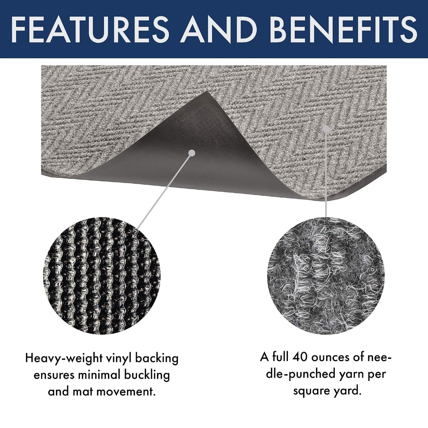 Notrax 118 Arrow Trax® Entrance Mat, for Home or Office, 3' X 4' Gray