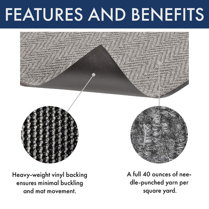 Notrax 118 Arrow Trax® Entrance Mat, for Home or Office, 3' X 4' Gray