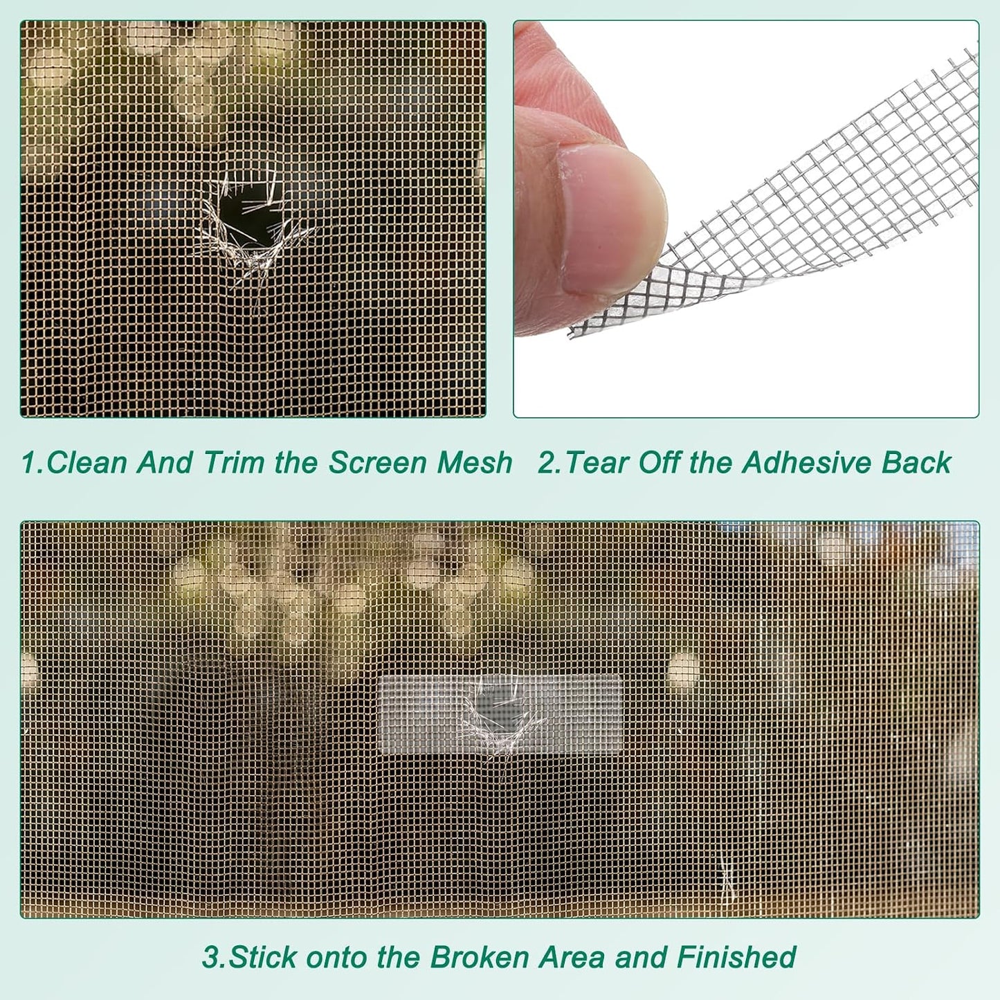 uxcell Window Screen Repair Kit, 10Pcs 50 Strips Gray Screen Repair Kit, Fiberglass Screen Tape Mesh Repair Adhesive Screen Patch Repair Kit, 2.36"x 0.6"(60mm x 15mm)