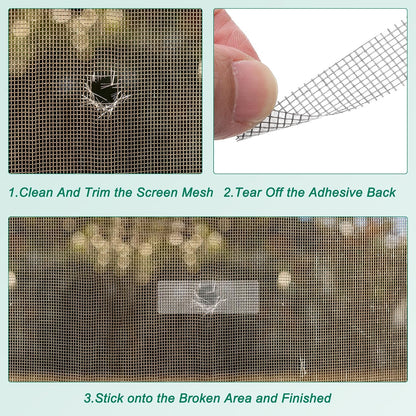uxcell Window Screen Repair Kit, 10Pcs 50 Strips Gray Screen Repair Kit, Fiberglass Screen Tape Mesh Repair Adhesive Screen Patch Repair Kit, 2.36"x 0.6"(60mm x 15mm)